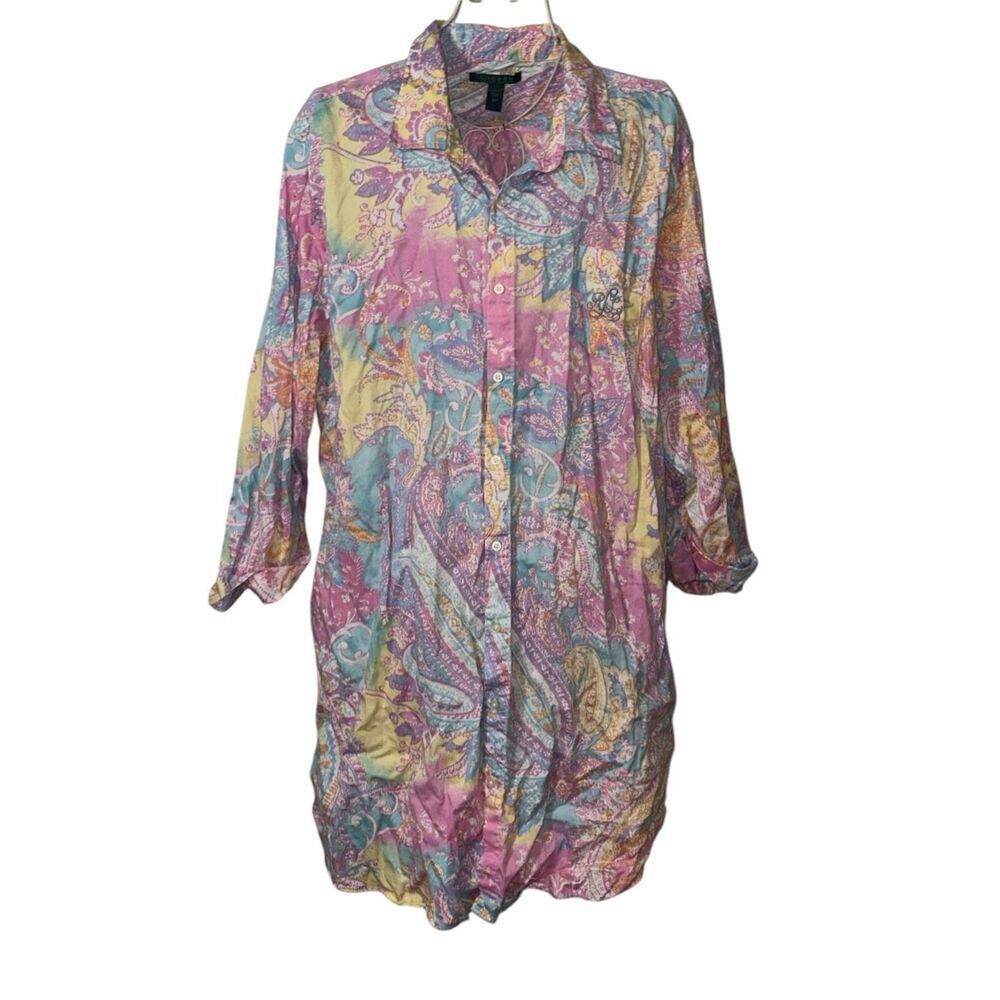 Beautiful women Lauren Ralph Lauren Classic Multicolored Short Sleeve Oversized